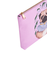 Catherine Rowe Pet Portraits Pug Pink Cotton Pouch