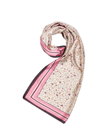 Deco Blooms Silky Lightweight Cream Scarf