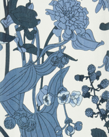 Deco Blooms Blue Tonal Velvet Scarf