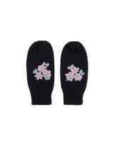Forget-Me-Not Knitted Navy Mittens