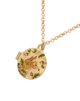 Fox & Acorn Oval Chain Locket Necklace