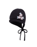 Forget-Me-Not Knitted Navy Bonnet