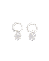 Cobweb Huggie Silver Earrings