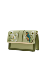 Embroidered Kingfisher Cross Body Bag