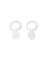 Cobweb Huggie Silver Earrings
