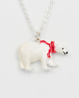Cosy Polar Bear Silver Chain Necklace