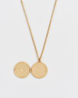 Nightshade Moon Round Gold Locket Chain Necklace