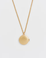 Nightshade Moon Round Gold Locket Chain Necklace