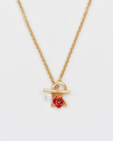 English Rose Pearl Gold Chain Necklace
