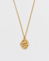 Robin & Blackberry Gold Oval Locket Chain Necklace