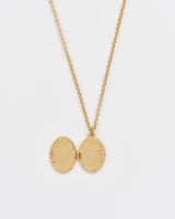 Robin & Blackberry Gold Oval Locket Chain Necklace