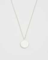 Nightshade Moon Round Silver Locket Chain Necklace