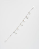 Pansy Pearl Multi Charm Bracelet - Silver