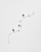 Pansy Pearl Multi Charm Bracelet - Silver