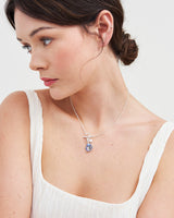 Pansy Pearl Toggle Necklace - Silver