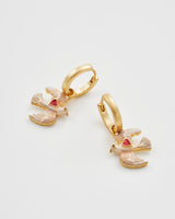 Heart Dove Huggie Earrings