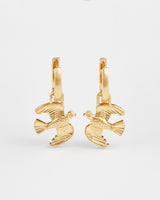 Heart Dove Huggie Earrings