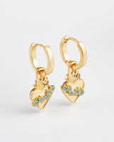 Sacred Heart Huggie Earrings