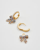 Bow Pearl Huggie Earring