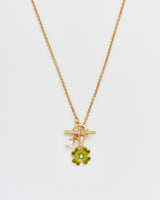 Lucky Clover Pearl Toggle Necklace