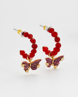 Hera Butterfly Charm Hoop Earrings