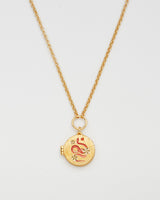 Snake & Blossom Locket Necklace