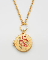 Snake & Blossom Locket Necklace
