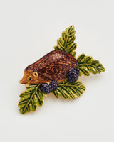 Hedgehog and Blackberry Brooch