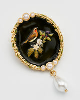 Robin Bramble Pearl Brooch