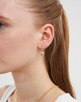 Talisman Eye Heart Charm Huggie Earrings