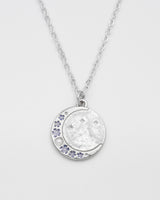 Selene Moon Periwinkle Necklace in Silver