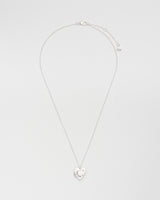 Selene Moon Periwinkle Locket Necklace in Silver