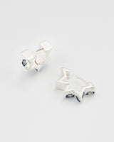 Larkspur Huggie Earrings in Silver