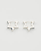 Larkspur Huggie Earrings in Silver