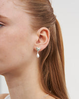 Niva Mistletoe Pearl Earrings in Silver