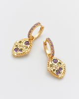 February Birthstone Violet Huggie Earrings