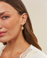 April Birthstone Daisy Huggie Earrings