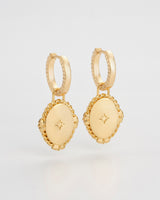 April Birthstone Daisy Huggie Earrings