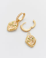 April Birthstone Daisy Huggie Earrings