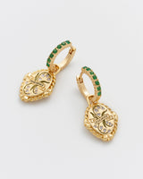 May Birthstone Lily of the Valley Huggie Earrings