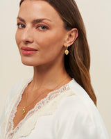 June Birthstone Rose Huggie Earrings