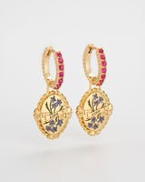 July Birthstone Larkspur Huggie Earrings