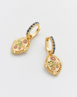 September Birthstone Aster Huggie Earrings