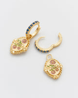 September Birthstone Aster Huggie Earrings