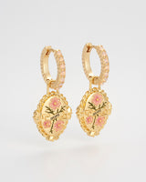 October Birthstone Cosmos Huggie Earrings
