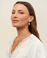 November Birthstone Chrysanthemum Huggie Earrings