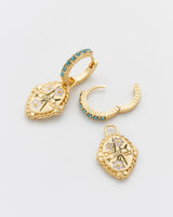 December Birthstone Narcissus Huggie Earrings
