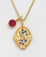 July Birthstone Larkspur Charm Necklace