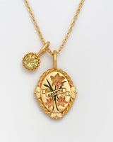 August Birthstone Gladiolus Charm Necklace
