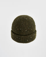 Flecked Yarn Green Beanie Hat